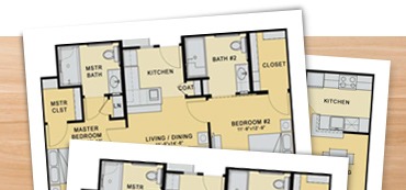 Sample floor plans of Golden Valley apartments